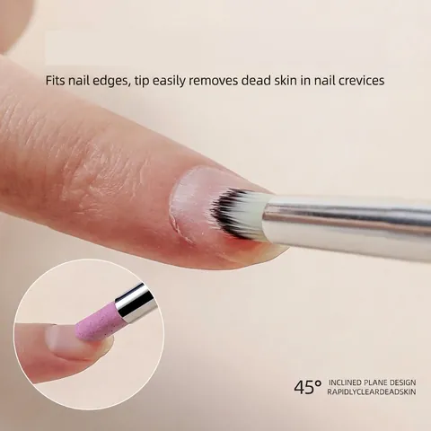 Professional Double-Ended Quartz Nail Cuticle Remover Pen Wood Handle Polishing Grinding Stick Manicure Tool For Dead Skin Removal