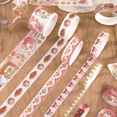 Cartoon Animals Washi Tape Sticker Decorative DIY Journaling Scrapbooking Accessory Kawaii Floral Paper Stickers Gift
