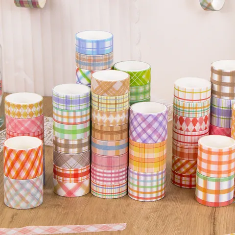 Assorted Washi Tape Gift Box Multi Patterns Cartoon Grid Floral Decorative Adhesive Tape For Scrapbooking DIY Arts Crafts Journaling Supplies