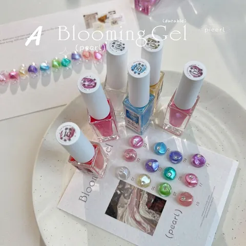 Gel de Floración para Uñas Perla Plata Metálico Degradado Textura Esmalte de Uñas para Difuminado Decoración de Manicura Belleza de Uñas