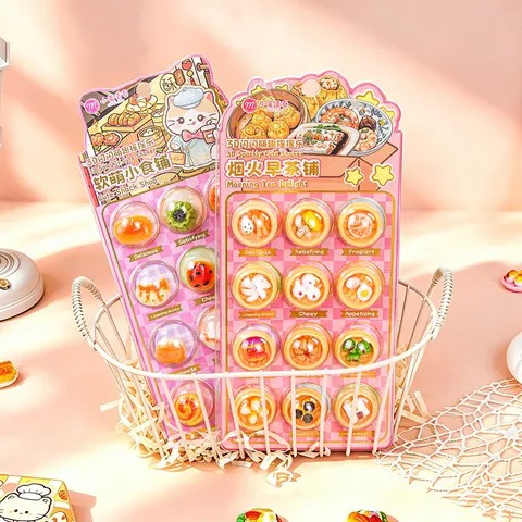 3D Sparkly Shaker Resin Stickers Cute Food Animal Pattern Acrylic Decals For Journaling Phone Case DIY Decoration