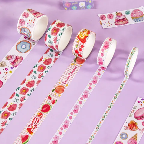 Kawaii Japanisches Washi-Tape-Set DIY Scrapbooking Dekorative Masking Tapes Blumen Dessert Ozean Botanische Muster Für Journaling Schreibwaren Kunstbedarf