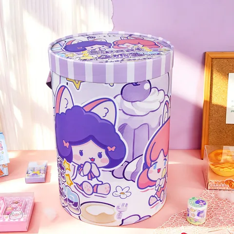 Cute Girl Cartoon DIY Journal Stationery Gift Box With Stickers And Washi Tapes For Kids Students DIY Craft Supplies