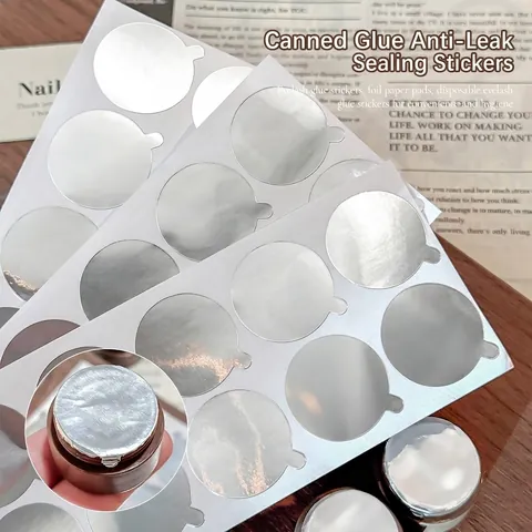 Aluminum Foil Nail Polish Bottle Seal Stickers Light Blocking Self Adhesive Sealing Film For UV Gel Jar Prevention Leakage Nail Art Tools