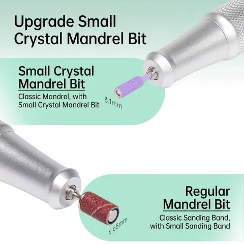 Nail Drill Bit Mandrel For Sanding Bands Rhinestone Top Inlaid Professional Russian Manicure Pedicure Accessories With Retail Box