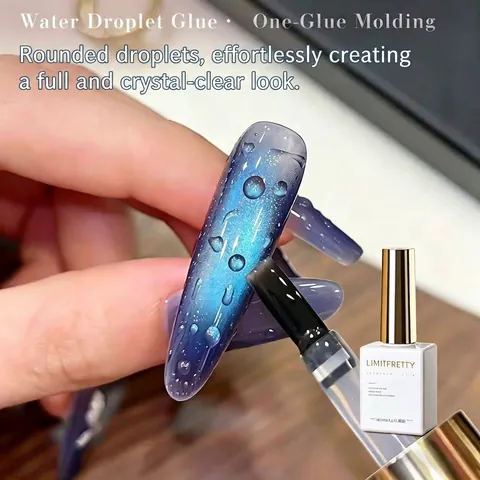 Gel per Unghie a Goccia d'Acqua 3D Cristallino Senza Risciacquo Stampaggio in un Solo Passaggio Modellazione Stereo Top Coat Smalto Nail Art