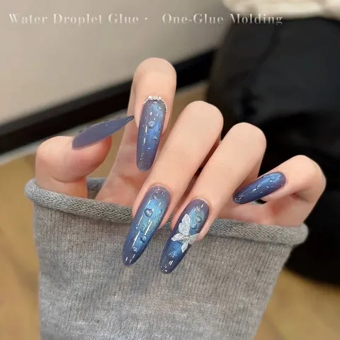 Gel per Unghie a Goccia d'Acqua 3D Cristallino Senza Risciacquo Stampaggio in un Solo Passaggio Modellazione Stereo Top Coat Smalto Nail Art