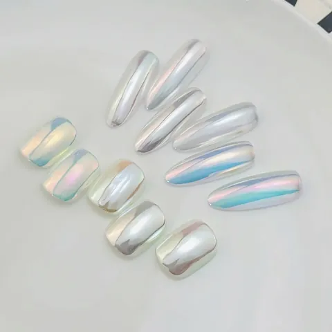 Aurora Moonlight Nail Powder Chrome Mirror Effect Mica Powder Iridescent Mermaid Pearlescent Nail Art Decoration For DIY Styling
