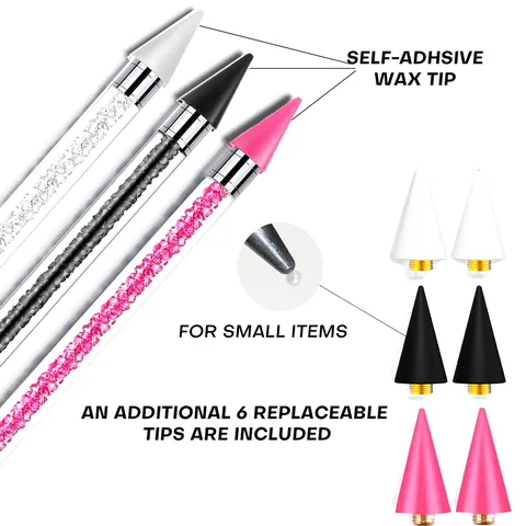 Professional DIY Nail Art Dotting Pen Kit Stainless Steel Wax Picker Tool Set Rhinestone Decor Manicure Accessories