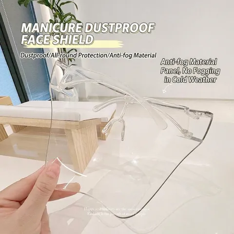 Professional Transparent Anti-fog Face Shield For Manicure Salon Full Face Protective Mask Dustproof ABS Shield Guard For Use