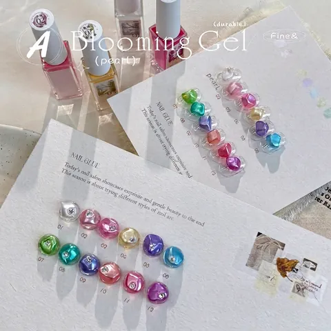 Gel de Floración para Uñas Perla Plata Metálico Degradado Textura Esmalte de Uñas para Difuminado Decoración de Manicura Belleza de Uñas