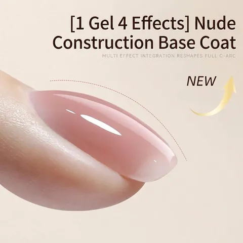 Gel de Base de Construction Multifonctionnel Vernis Gel Gelée Rose Nude Translucide Renforcement des Ongles Auto-nivelant pour Manucure Professionnelle Nail Art Femme