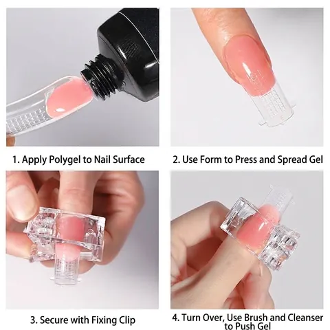 Transparent Nail Extension Clips For Quick Building Nail Mold Fixation Tool Pack Of ABS Plastic Manicure Styling Clips For Poly Gel
