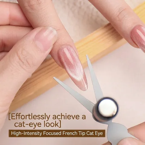 Dual-Ended French Cat Eye Nail Magnet Tool Set Stainless Steel Auxiliary Plate And Cylindrical Magnet For Manicure DIY Nail Art Accessories
