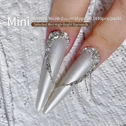 Mini Heldere Zirconia Nagelkunst Strasssteunen Meerdere Vormen Afgeschuinde Platte Achterkant Nageldecoraties Voor Glinsterende DIY Manicure Professioneel