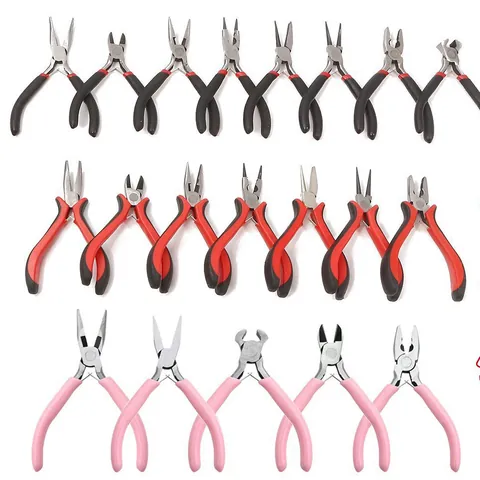 Professional Jewelry Pliers DIY Tool Iron Electroplated Needle Nose Round Nose Diagonal Wire Cutters Precision Hardware Handicraft Tool For Crafters