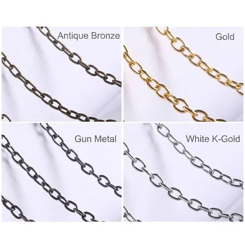 Cadena de Joyería de Metal de Hierro Para Collar Pulsera Extensión Borla Pendientes Fabricación de Accesorios de Cadena en O Galvanizados