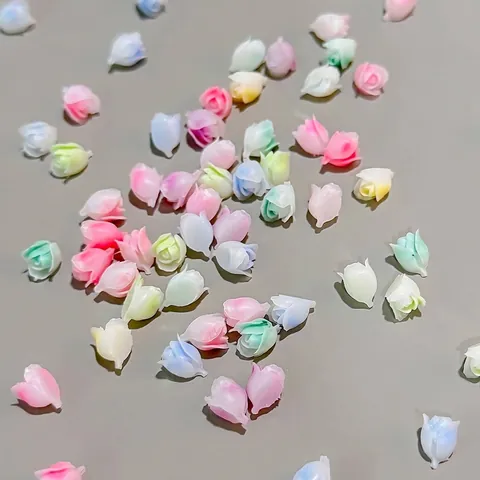 Japanse Zoete Tulpen Nail Art Versieringen 3D Hars Bloemknoppen Macaron Gemengde Kleuren DIY Nagel Sieraden Accessoires Voor Vrouwen