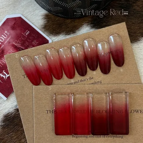 Vintage Red Gradient Nail Gel Polish High Saturation Solid Creamy Painting UV LED Soak Off Wine Red Cherry Red Nail Art Gel