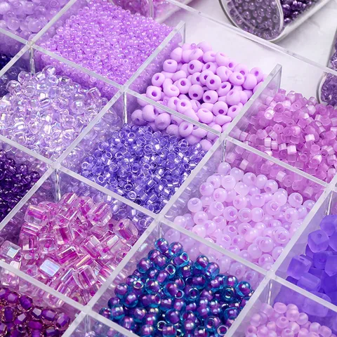 Purple Glass Seed Beads For DIY Jewelry Making Round Frosted Pearly Beads For Bracelets Necklaces Handmade Craft Accessories