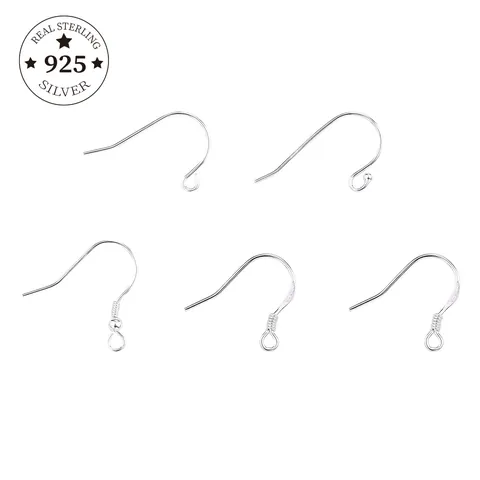 Crochets d'Oreilles en Argent Sterling 925 Pour la Fabrication de Bijoux DIY Crochets de Poisson en Forme de U Accessoires Fait Main