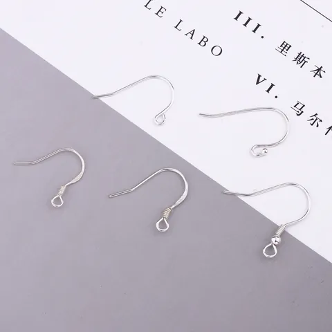 Crochets d'Oreilles en Argent Sterling 925 Pour la Fabrication de Bijoux DIY Crochets de Poisson en Forme de U Accessoires Fait Main