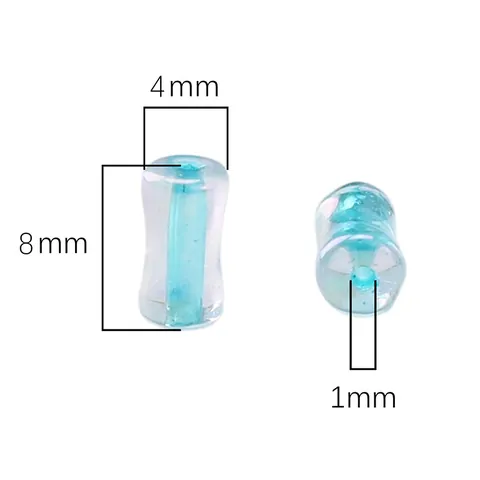Iridescent Transparent Glass Bamboo Beads Bugle Beads For DIY Jewelry Making Colorful Glass Spacers For Bracelet Necklace Crafts Accessories