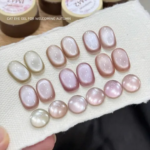 Water Light Rouge Pink Cat Eye Nail Gel Glass Bead Effect Long Lasting Waterproof Soak Off UV Gel For Professional Nail Salon Manicure