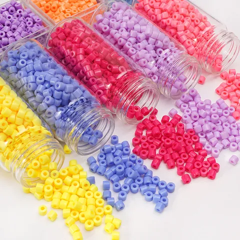 Perles en Tube Acrylique 4mm Perles Intercalaires Cylindriques Couleur Unie pour Création de Bijoux DIY Collier Bracelet