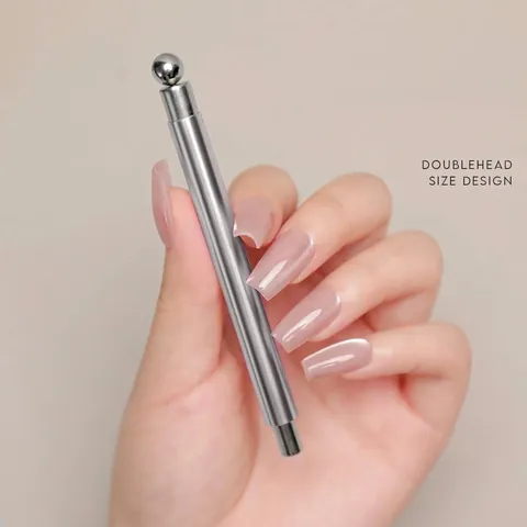 Double-Ended Cat Eye Magnet Wand For Gel Nail Polish Professional Neodymium Magnetic Tool With Ball For French Glass Bead Effect DIY Manicure