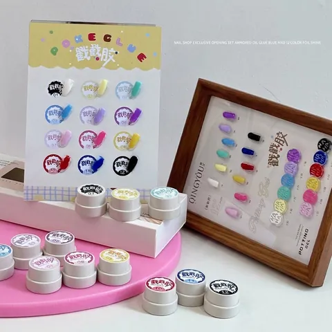 Juego De Gel De Uñas De Pudín De Varios Colores Para Manicura DIY Sin Limpieza Textura Tridimensional Gel De Relieve Para Mujeres