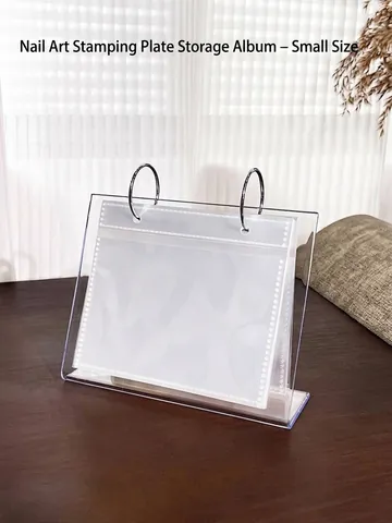 Acrylic Transparent Nail Stamping Plate Storage Book PVC Loose-leaf Nail Art Sticker Organizer Dustproof Display Stand For Manicure Tools