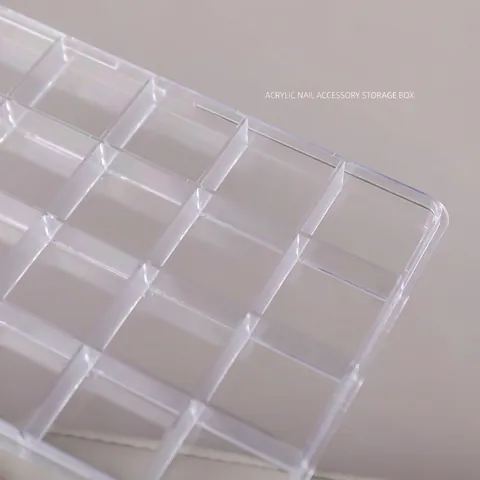 Clear Plastic Multi-Compartment Storage Box Transparent Grid Organizer For Nail Art Jewelry Beads Crafts Small Items Case