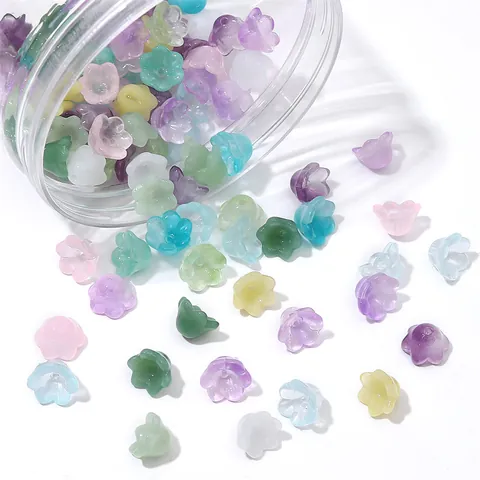 Perles en Verre Dégradé en Forme de Muguet Perles en Vrac pour Fabrication de Bijoux DIY Bracelet Collier Boucles d'Oreilles Accessoires