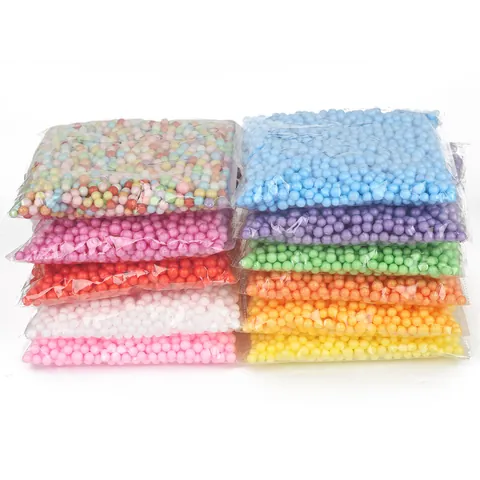 Colorful Foam Beads Non-Porous Styrofoam Balls For DIY Craft Jewelry Box Filler Slime Material Multi Color Party Decoration