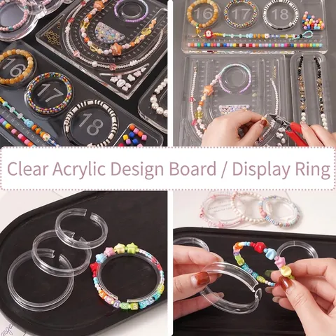 Acrylic Transparent Beading Design Board Bracelet Necklace Jewelry Making DIY Measurement Tray Display Organizer Tool