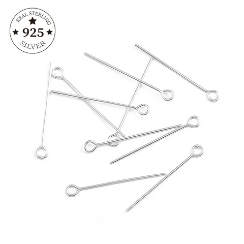 925 Sterling Silber Ösennadeln Schmuckzubehör DIY Handgemachtes Zubehör Für Ohrringe Haarnadeln Kopfschmuck Vintage Silber Ösennadeln