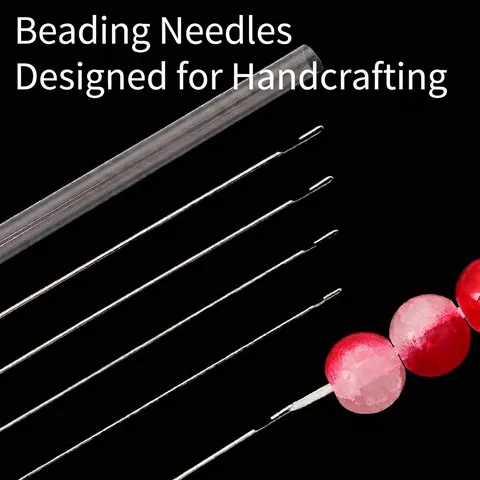 Stainless Steel Side Opening Beading Needles Hook For DIY Jewelry Making Necklace Bracelet Threading Tool Set With Storage Tube