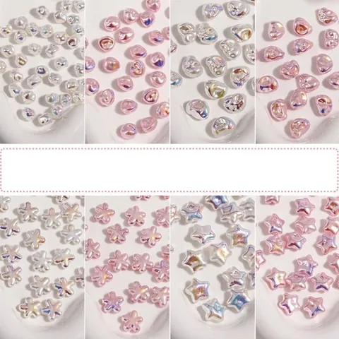 DIY Jewelry Making Beads ABS Iridescent Artificial Pearl Irregular Star Butterfly Shape Loose Beads For Necklace Bracelet Hair Accessory Material