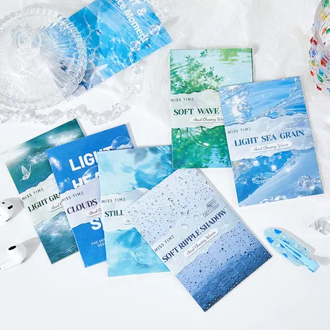 Papier Matériel Paysage Naturel Miss Time Série Nuages Chassant les Vagues Style INS Arrière-plan Ondulations de l'eau Scrapbooking
