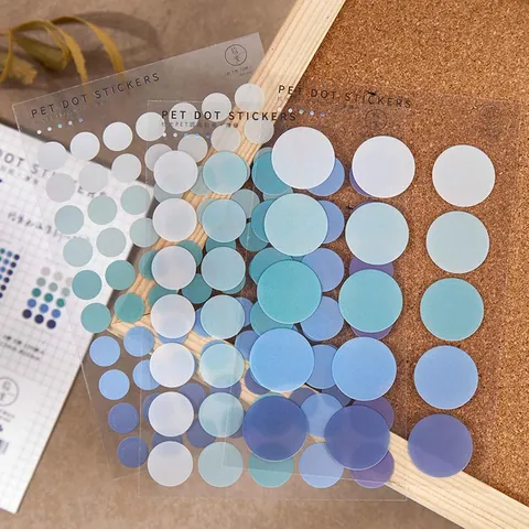 Translucent PET Dot Stickers For Scrapbooking Starry Sky Series Basic Round Pattern Aesthetic Journaling Backdrop Sticker Pack