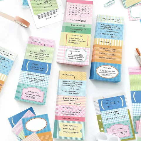 PaperMore Life Notes Σειρά Σημειωματάριο 80 Φύλλα Χαρτί Γραφής Αποσπώμενο Σημειωματάριο για Μαθητές Σχεδιασμός Ημερολόγιο Γραφική Ύλη Σχολείο Γραφείο Προμήθειες