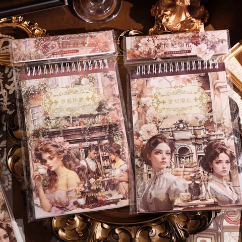 Nostalgic Poetry Series Vintage PET Washi Paper Sticker Book European Oil Painting Portrait Scrapbook Deco Material For DIY Journal