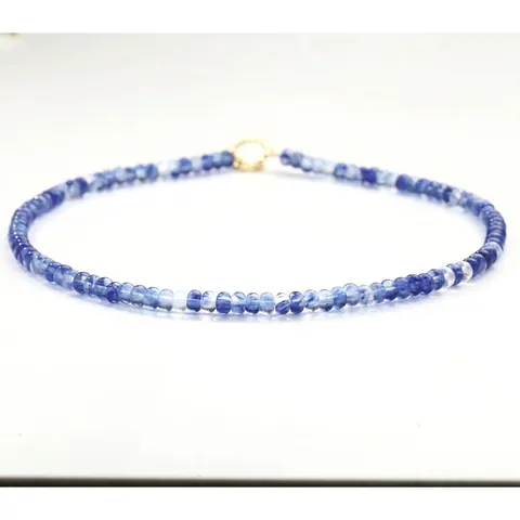 Handgemaakte Natuurlijke Halfedelsteen Kralen Ketting Met Koperen Stuurwiel Sluiting 5x8mm Abacus Kraal Choker Voor Dames Heren Mode Sieraden Cadeau