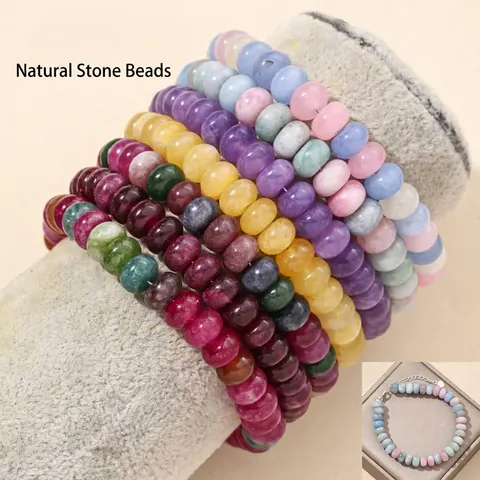 Natural Stone Abacus Beads Bracelet Tourmaline Morganite Garnet Adjustable Heart Pendant Bracelet For Women Men Jewelry