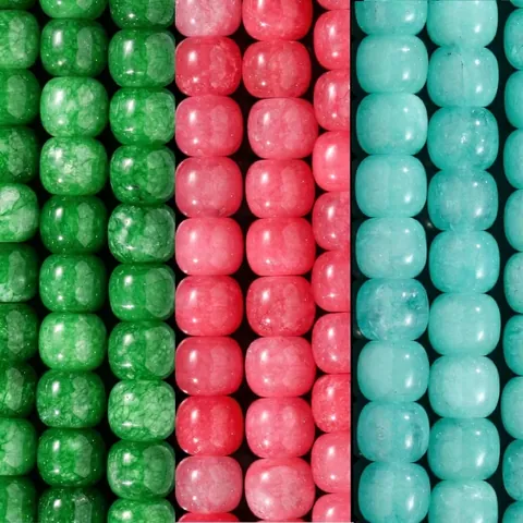 Natural Stone Barrel Beads Green Jade Amazonite Rhodochrosite Old Style Loose Beads For Jewelry Making DIY Crafts Bracelet Necklace Accessories