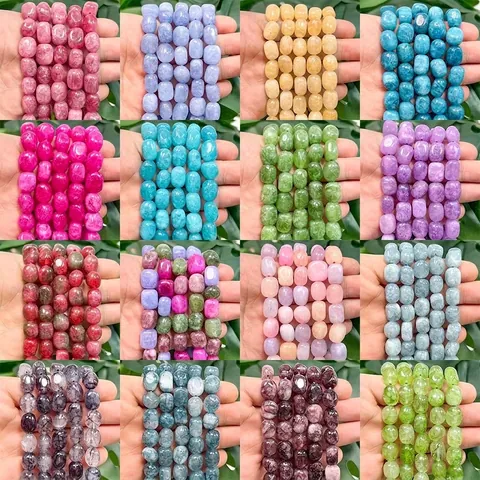 Perles en Pierre Naturelle Pépite Irrégulière Calcédoine Cristal Perles Mobiles pour Création de Bijoux DIY Collier Bracelet Accessoires