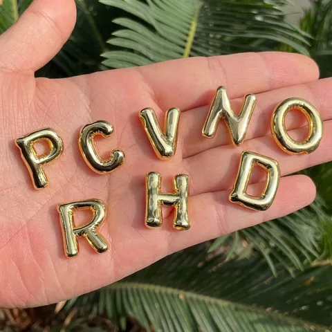DIY Copper Gold Alphabet Letter Charms 20mm Balloon Style 3D A-Z Metal Pendants For Necklace Bracelet Jewelry Making Accessories
