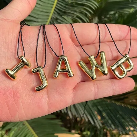 DIY Copper Gold Alphabet Letter Charms 20mm Balloon Style 3D A-Z Metal Pendants For Necklace Bracelet Jewelry Making Accessories