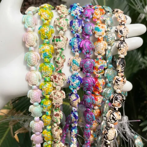 Synthetic Turquoise Sea Turtle Shape Loose Beads DIY Jewelry Making Accessories Bracelet Necklace Strands Mixed Colors